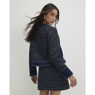 Blue Boucle Denim Jacket