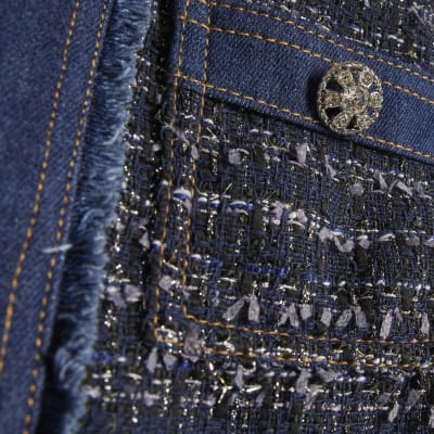 Blue Boucle Denim Jacket