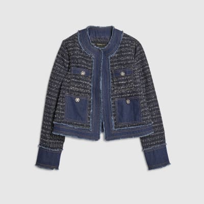 Blue Boucle Denim Jacket