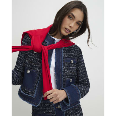 Blue Boucle Denim Jacket