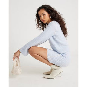Blue Boucle Embellished Jumper