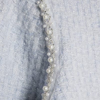 Blue Boucle Embellished Jumper