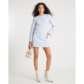 Blue Boucle Embellished Jumper