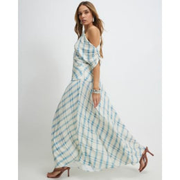 Blue Check Maxi Skirt
