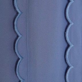 Blue Chiffon Scallop Trim Shirt