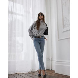 Blue Classic High Waisted Slim Fit Jeans