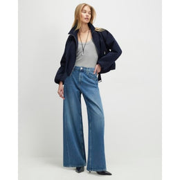 Blue Classic Wide Leg Jeans