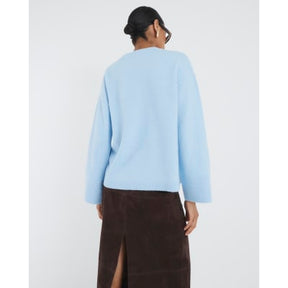 Blue Crew Neck Knitted Jumper