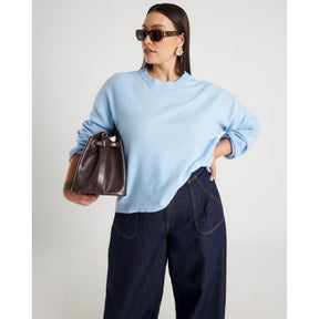 Blue Crew Neck Knitted Jumper