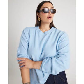 Blue Crew Neck Knitted Jumper