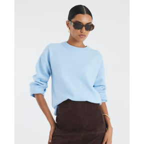 Blue Crew Neck Knitted Jumper