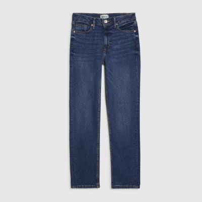 Blue Dark Classic High Waisted Slim Fit Jeans