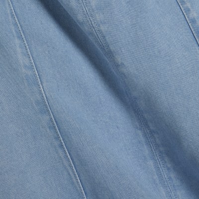 Blue Denim Boat Neck Playsuit