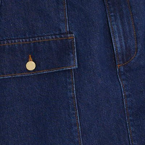 Blue Denim Buckle Belt Mini Skirt