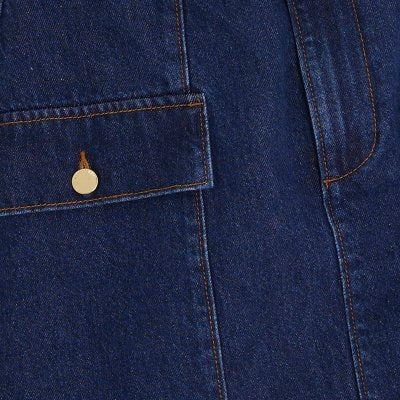 Blue Denim Buckle Belt Mini Skirt
