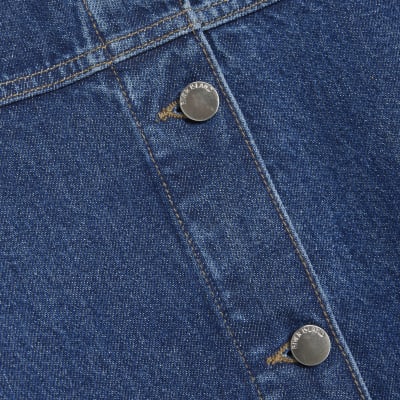 Blue Denim Button Through Mini Dress