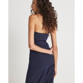 Blue Denim Hybrid Pinstripe Waistcoat