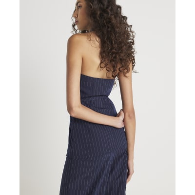 Blue Denim Hybrid Pinstripe Waistcoat