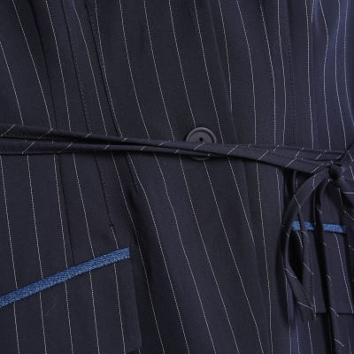 Blue Denim Hybrid Pinstripe Waistcoat