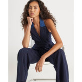 Blue Denim Hybrid Pinstripe Waistcoat