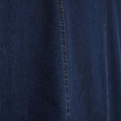 Blue Denim Long Sleeve Belted Bodycon Dress