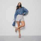 Blue Denim Long Sleeve Collared Shirt
