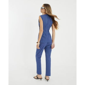 Blue Denim Look Stretch Skinny Trousers