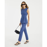 Blue Denim Look Stretch Skinny Trousers