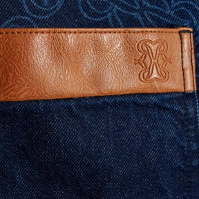 Blue Denim Monogram Print Jacket