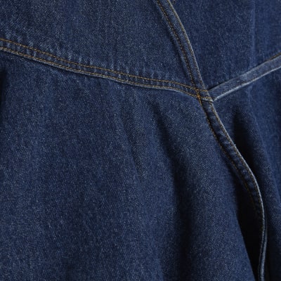 Blue Denim Peplum Wrap Top