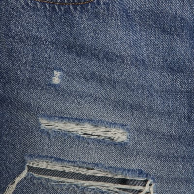 Blue Denim Ripped Shorts
