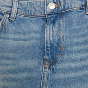 Blue Denim Straight Leg Jeans