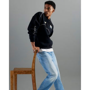 Blue Denim Straight Leg Jeans