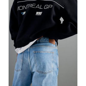Blue Denim Straight Leg Jeans