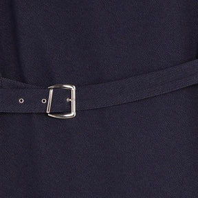 Blue Denim Twill Belted Midi Dress