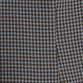 Blue Dogtooth Print Bow Back Top