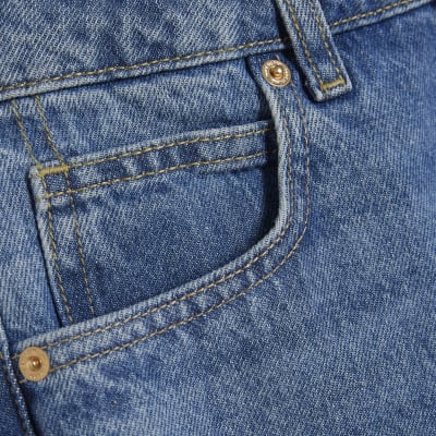 Blue Drawstring Balloon Leg Jeans