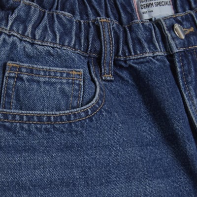 Blue Elasticated A Line Shorts