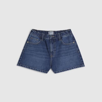 Blue Elasticated A Line Shorts
