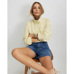 Blue Elasticated A Line Shorts