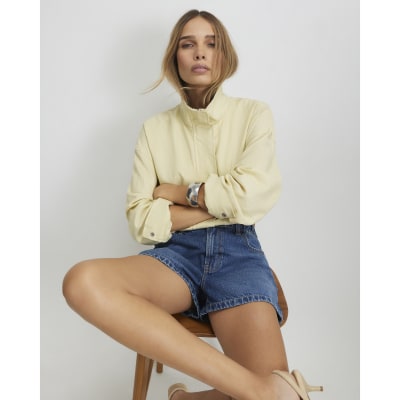 Blue Elasticated A Line Shorts