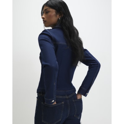 Blue Fitted Denim Jacket
