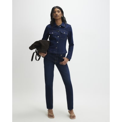 Blue Fitted Denim Jacket