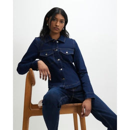 Blue Fitted Denim Jacket