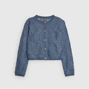 Blue Floral Lace Cardigan