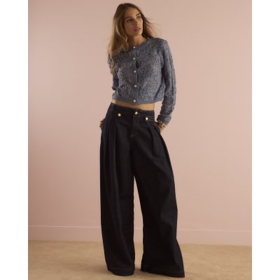 Blue Floral Lace Cardigan