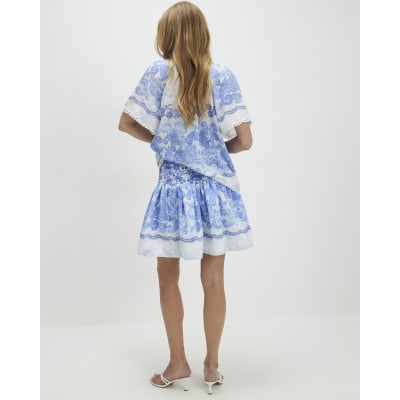 Blue Floral Rara Skirt