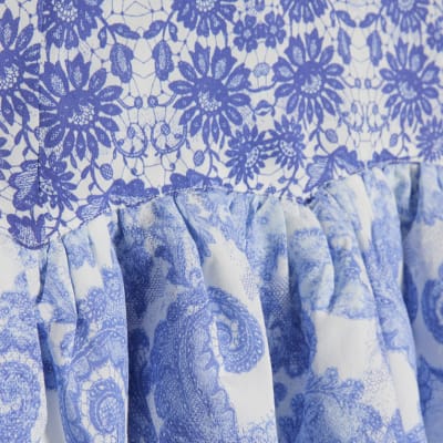 Blue Floral Rara Skirt