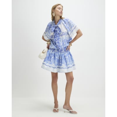 Blue Floral Rara Skirt