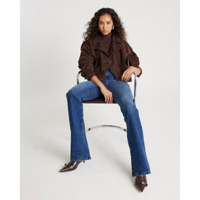 Blue High Rise Flared Jeans